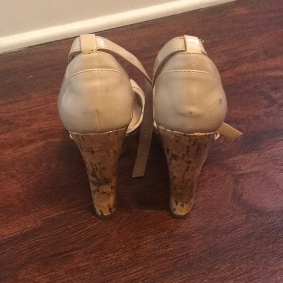 Guess Tan Wedge Ankle Strap Heels - Picture 2 of 3